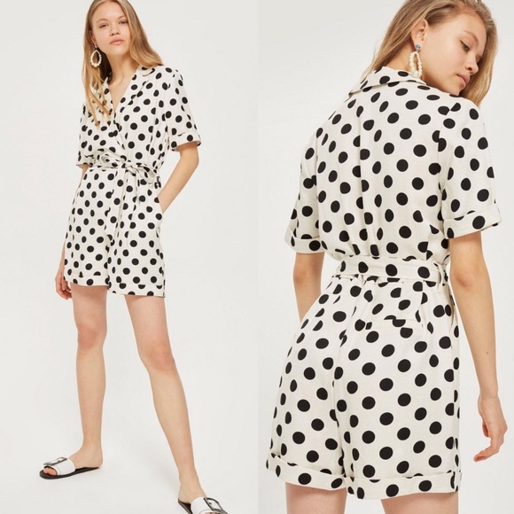 topshop polka dot playsuit
